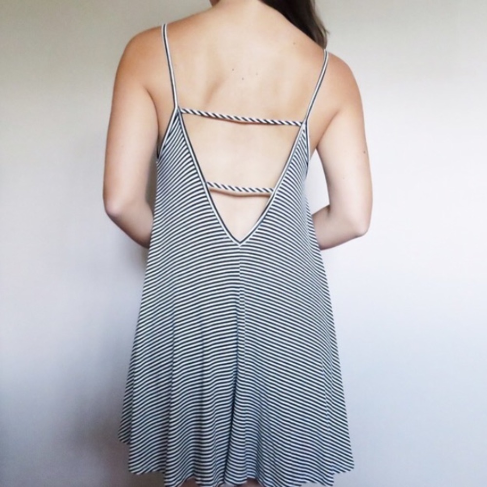 Open back striped dress